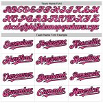 Customizable 3D Pattern Abstract Baseball Jersey with Team Name & Number - Personalized White Pink Black Design Personalized
