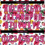 Custom Name Number T-Shirt for Summer Holidays, Personalized 3D Fruit Flower Design in White Pink-Black - Team Performance Apparel