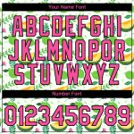 Custom Name and Number 3D Pattern Summer T-Shirt for Team - Personalized White Pink Black Fruit Design Personalized White