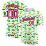 Custom Name and Number 3D Pattern Summer T-Shirt for Team - Personalized White Pink Black Fruit Design Personalized White