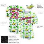 Custom Name and Number 3D Pattern Summer T-Shirt for Team - Personalized White Pink Black Fruit Design Personalized White