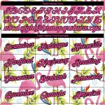 Personalized Flamingo T-Shirt with 3D Tropical Hawaii Pattern in White Pink-Black Performance Fabric Personalized White Pink-Black
