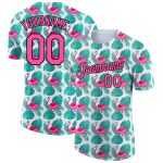Custom Hawaii Flamingo Performance T-Shirt with 3D Pink-Black Tropical Design, Team Name & Number, Personalized Apparel Personalized