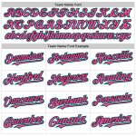 Custom Name and Number Personalized Baseball Jersey - White Pink Black Aqua Line Authentic Personalized White Pink Black-Aqua