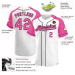 Custom Name Number Baseball Jersey - Personalized Pink Black White Authentic Raglan Sleeves Team Apparel Personalized White