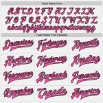 Custom Two Tone Bomber Varsity Jacket with Personalized Name and Number - White Pink and Black Full-Snap Design Personalized