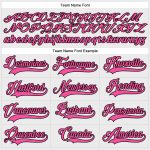 Custom Name and Number Personalized Hockey Jersey - White Pink Black Lace Neck Design Personalized White Pink-Black Hockey