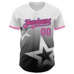 Custom Gradient Twinkle Star Baseball Jersey with Personalized Name & Number - White Pink Black Light Blue 3D Pattern Design