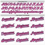 Custom Baseball Jersey with Personalized Name and Number in White, Pink, Black and Light Blue Raglan Sleeves Personalized