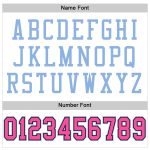 Custom Authentic Football Jersey Mesh - Personalized White Black Light Blue with Team Name & Number Personalized White Pink