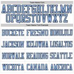 Custom Authentic Football Jersey Mesh - Personalized White Black Light Blue with Team Name & Number Personalized White Pink