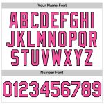 Custom Name and Number Authentic Baseball Jersey - Personalized White Pink-Black Line Design Personalized White Pink-Black