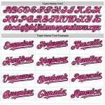 Custom Name and Number Authentic Baseball Jersey - Personalized White Pink-Black Line Design Personalized White Pink-Black