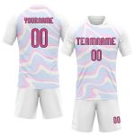 Custom Name Number Volleyball Uniform Jersey - Personalized White Pink Black Liquid Fluid Sublimation Team Gear Personalized