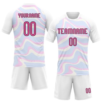 Custom Name Number Volleyball Uniform Jersey - Personalized White Pink Black Liquid Fluid Sublimation Team Gear Personalized