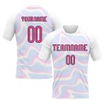 Custom Name Number Volleyball Uniform Jersey - Personalized White Pink Black Liquid Fluid Sublimation Team Gear Personalized