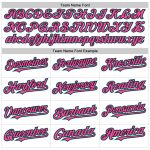 Custom Name and Number Authentic Baseball Jersey - Personalized White Pink Black Teal Design Personalized White Pink Black-Teal