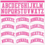 Personalized Basketball Jersey for Kids, White Pink Color Block Round Neck Sublimation Suit Personalized White Pink Color
