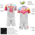 Custom Name and Number Soccer Jersey - Personalized White Pink-Gold Sublimation Uniform for Team спортивный Personalized