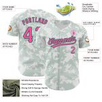 Custom Name Number Baseball Jersey 3D Pattern Design in White Pink Kelly Green - Personalized Authentic Team Apparel Personalized