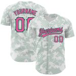 Custom Name Number Baseball Jersey 3D Pattern Design in White Pink Kelly Green - Personalized Authentic Team Apparel Personalized