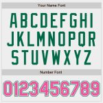 Custom Name and Number Personalized Baseball Jersey White Pink and Kelly Green - Authentic Team Apparel Personalized White