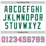 Custom Name and Number Baseball Jersey - Personalized White Pink and Kelly Green Authentic Raglan Sleeves Personalized White