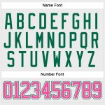 Custom Name and Number Hockey Jersey in White Pink and Kelly Green Lace Neck - Personalized Team Gear Personalized White