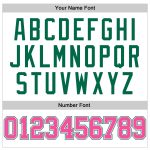Custom Name and Number Long Sleeve Performance T-Shirt - White Pink Kelly Green Team Apparel Personalized White Pink-Kelly