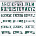 Custom Name and Number Long Sleeve Performance T-Shirt - White Pink Kelly Green Team Apparel Personalized White Pink-Kelly