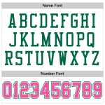 Custom Personalized Football Jersey with Name and Number in White Pink-Kelly Green Mesh Personalized White Pink-Kelly Green
