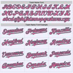Custom Name and Number Personalized Throwback Baseball Jersey in White Pink and Kelly Green Mesh Personalized White Pink-Kelly