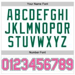 Custom Performance T-Shirt with Name and Number - Personalized White Pink Kelly Green Team Tee Personalized White Pink-Kelly