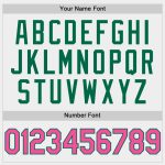 Personalized Softball Jersey - White Pink Kelly Green Unisex Two-Button Personalized White Pink-Kelly Green Two-Button Unisex