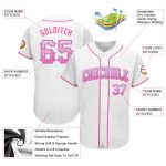 Personalized Custom Name Number White Pink Light Blue Drift Fashion Baseball Jersey Personalized White Pink-Light Blue Authentic