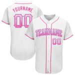 Personalized Custom Name Number White Pink Light Blue Drift Fashion Baseball Jersey Personalized White Pink-Light Blue Authentic