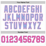 Custom Football Jersey - Personalized Authentic Mesh in White, Pink & Light Blue with Team Name & Number Personalized White
