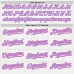 Custom Name and Number Softball Jersey Unisex Two-Button Light Blue White Pink Pinstripe Personalized White Pink Pinstripe