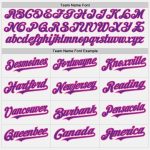 Custom Name and Number Two-Button Unisex Softball Jersey - Personalized White Pink Pinstripe Design Personalized White Pink