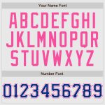Custom Name and Number Personalized Baseball Jersey - White Pink Pinstripe Raglan Sleeves - Authentic Team Apparel Personalized