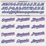 Custom Name & Number Teal White Pink Pinstripe Unisex Two-Button Softball Jersey Personalized White Pink Pinstripe Teal Two-Button