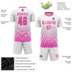 Personalized Soccer Jersey - White Pink Sublimation Uniform for Kids and Adults Personalized White Pink Sublimation Soccer