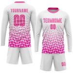 Personalized Soccer Jersey - White Pink Sublimation Uniform for Kids and Adults Personalized White Pink Sublimation Soccer