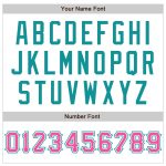 Custom Name Number Personalized Baseball Jersey Raglan Sleeves White Pink Teal Personalized White Pink-Teal Authentic Raglan