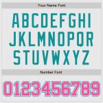 Custom Name and Number Personalized Two Tone Baseball Jersey in White Pink Teal - Authentic Team Apparel Personalized White