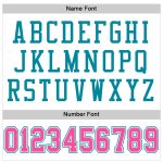 Customizable Authentic Football Jersey - Personalized White Pink Teal Mesh, Custom Name & Number Personalized White Pink-Teal