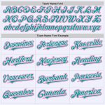 Custom Name Number Personalized Baseball Jersey White Pink Teal Mesh Authentic Throwback Team Personalized White Pink-Teal