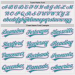 Custom Unisex Softball Jersey with Personalized Name & Number, White Pink Teal Two-Button Design Personalized White Pink-Teal