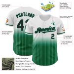 Custom Name Number Black Kelly Green Pinstripe Baseball Jersey - Personalized Authentic Fade Fashion Gear Personalized White