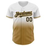 Custom Name & Number Personalized Black-Old Gold Pinstripe Fashion Baseball Jersey - Authentic Team Apparel Personalized
